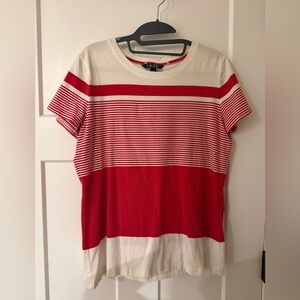 Ralph Lauren Red and White Striped Tee